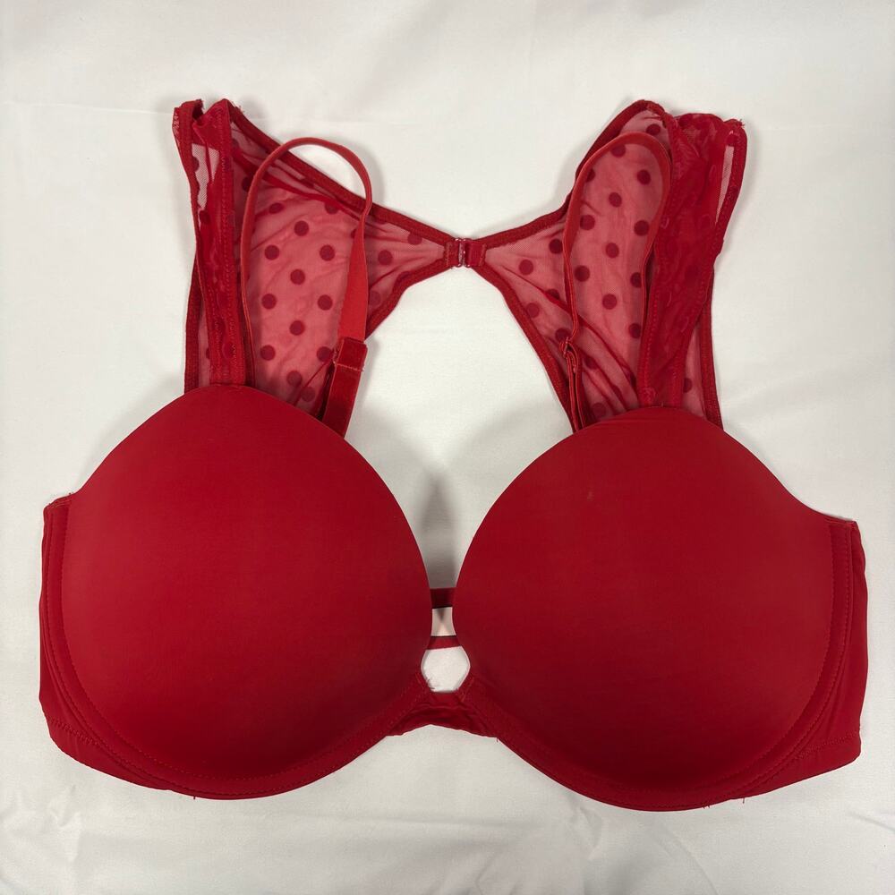 Victoria's Secret Red Bra with Lace Straps - 36DD